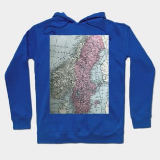 Norway and Sweden, vintage map Hoodie